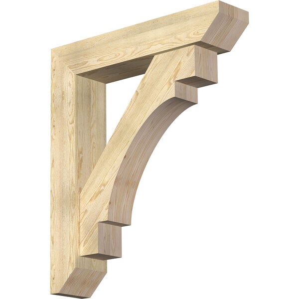 Ekena Millwork Merced Slat Rough Sawn Bracket w/ Offset Brace, Douglas Fir, 8"W x 38"D x 44"H BKT0806X38X44MRC06RDF - main